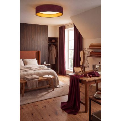 Brilagi - Lámpara de techo LED VELVET SIMPLE LED/24W/230V 3000K Ø 45 cm burdeos/dorado