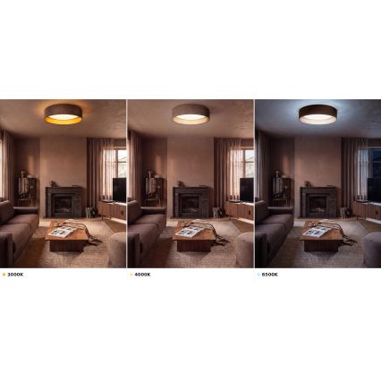 Brilagi - Plafón LED de techo VELVET VARI LED/24W/230V 3000/4000/6500K Ø 45 cm marrón/dorado