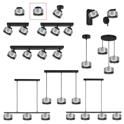 Brilagi - LED Luminaria empotrada AURA LUX 1xGX53/30W/230V Ø 13 cm, negro/ahumado