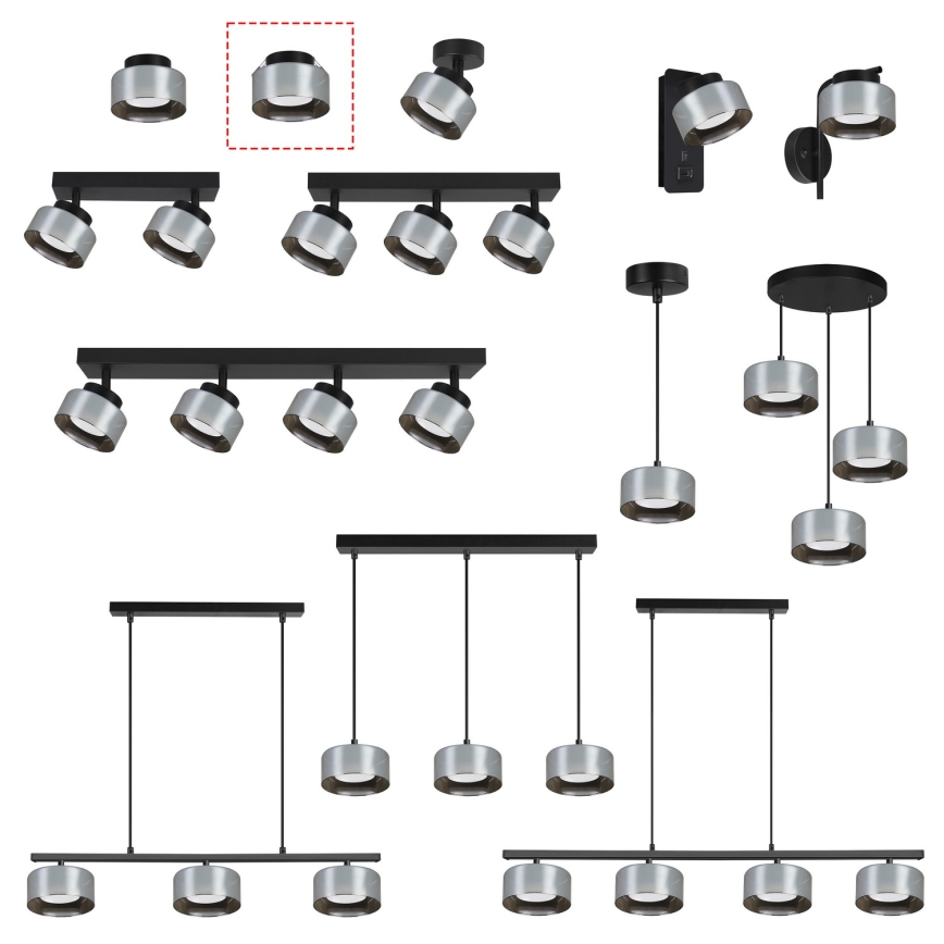 Brilagi - LED Luminaria empotrada AURA LUX 1xGX53/30W/230V Ø 13 cm, negro/ahumado