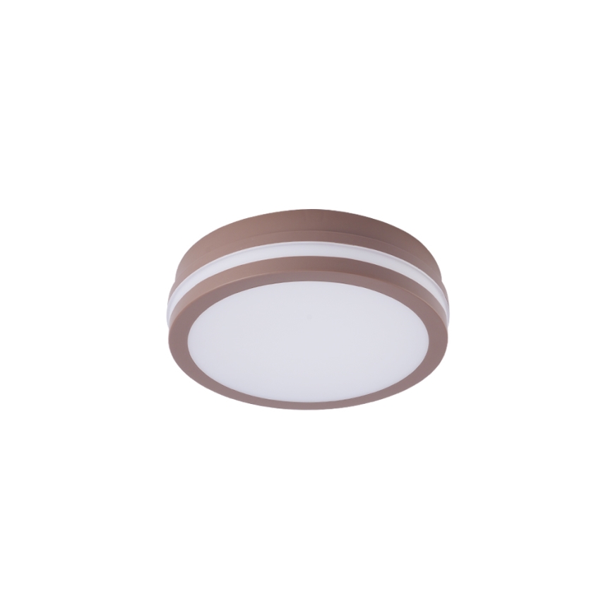 Brilagi - Lámpara de techo LED para exterior con sensor BENE LED/18W/230V Ø 21,5 cm marrón IP54