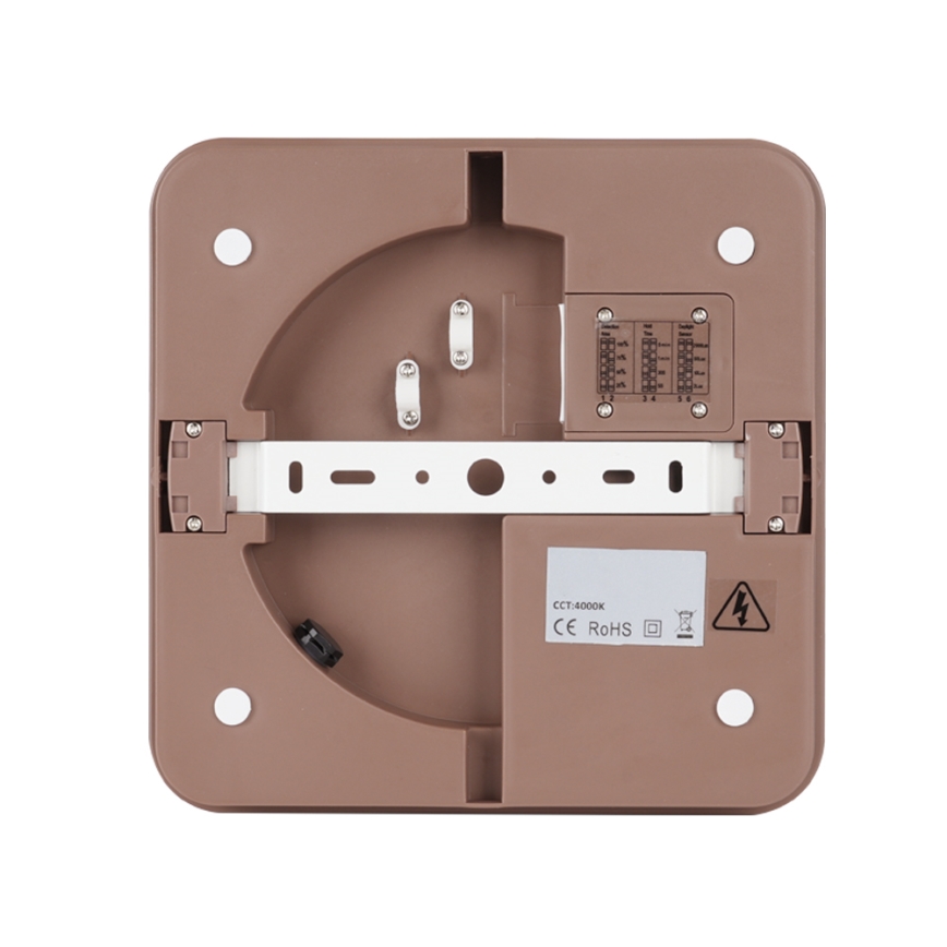 Brilagi - Plafón LED para exterior con sensor BENE LED/24W/230V 26x26 cm marrón IP54