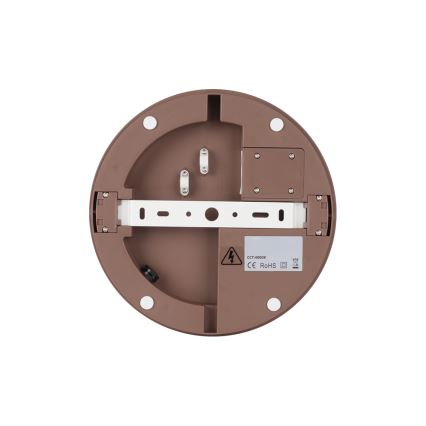 Brilagi - Luminaria LED de techo exterior con sensor BENE LED/18W/230V Ø 21,5 cm marrón IP54