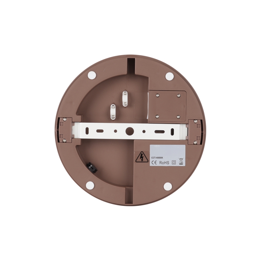 Brilagi - Luminaria LED de techo exterior con sensor BENE LED/18W/230V Ø 21,5 cm marrón IP54