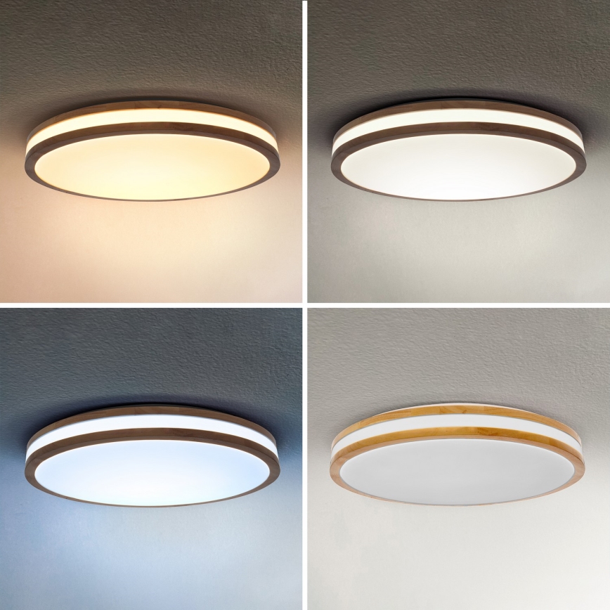 Brilagi - Lámpara de techo LED regulable MOLINA LED/72W/230V 3000-6500K roble Ø 78 cm + mando a distancia