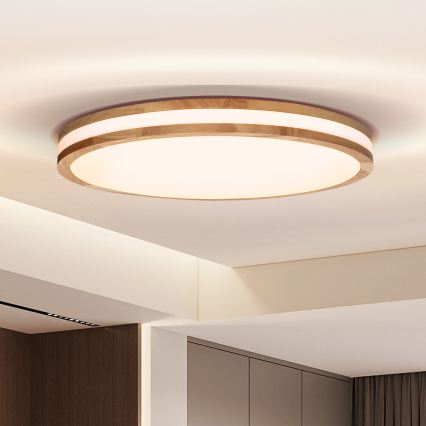 Brilagi - Lámpara de techo LED regulable MOLINA LED/72W/230V 3000-6500K roble Ø 78 cm + mando a distancia