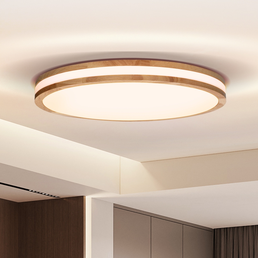 Brilagi - Lámpara de techo LED regulable MOLINA LED/72W/230V 3000-6500K roble Ø 78 cm + mando a distancia
