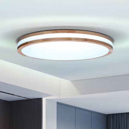 Brilagi - Lámpara de techo LED regulable MOLINA LED/72W/230V 3000-6500K roble Ø 78 cm + mando a distancia