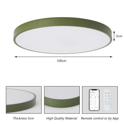 Brilagi - Luminaria LED regulable POOL SMART LED/128W/230V, diámetro 100 cm, Wi-Fi Tuya + control remoto, verde