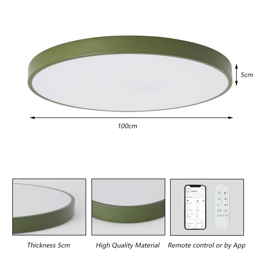 Brilagi - Luminaria LED regulable POOL SMART LED/128W/230V, diámetro 100 cm, Wi-Fi Tuya + control remoto, verde