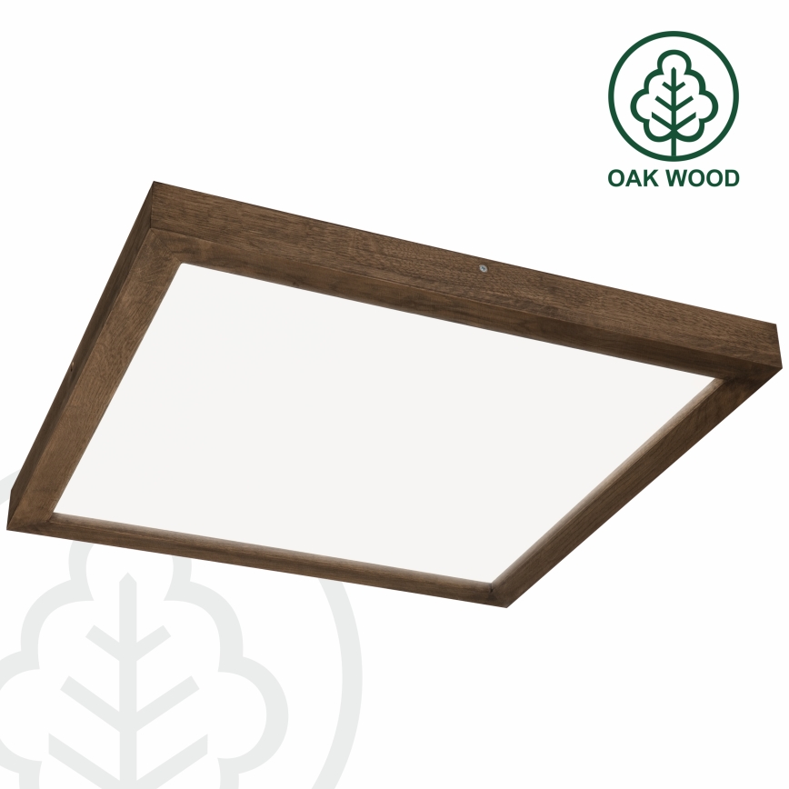 Brilagi - Plafón LED para baño WOODY FRAME LED/50W/230V 60x60 cm IP44 roble/nogal