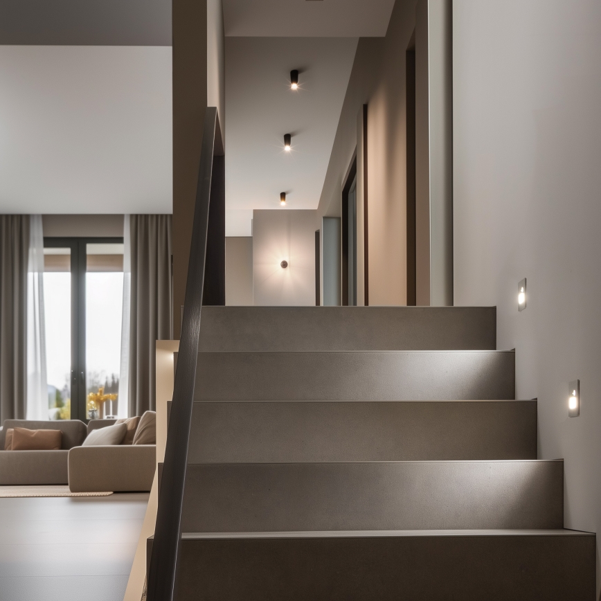 Brilagi - Luminaria LED para escalera con sensor de movimiento y de crepúsculo JACK LED/3W/230V 3000/4000/6500K IP65 gris