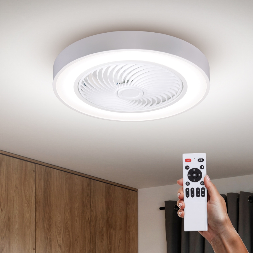 Brilagi - Lámpara de techo LED regulable con ventilador LED/30W/230V 3000–6500K Ø 50 cm blanca + mando a distancia