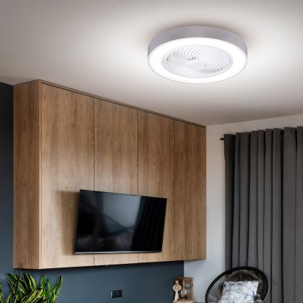 Brilagi - Lámpara de techo LED regulable con ventilador LED/30W/230V 3000–6500K Ø 50 cm blanca + mando a distancia