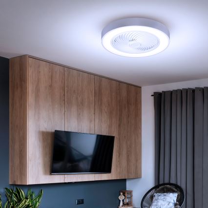 Brilagi - Lámpara de techo LED regulable con ventilador LED/30W/230V 3000–6500K Ø 50 cm blanca + mando a distancia