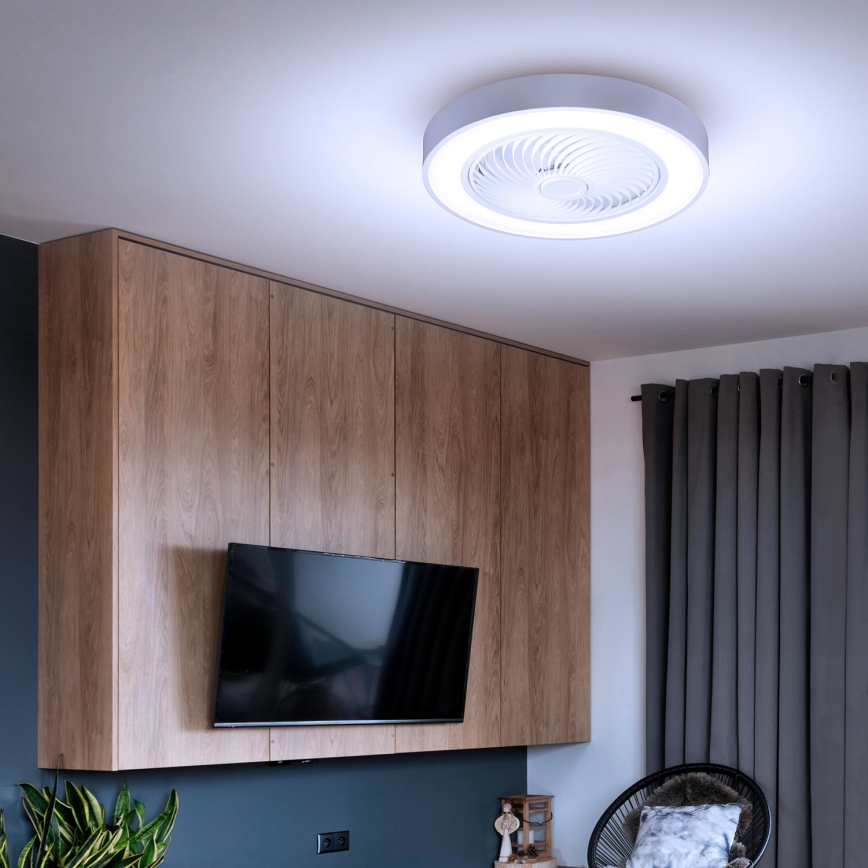 Brilagi - Lámpara de techo LED regulable con ventilador LED/30W/230V 3000–6500K Ø 50 cm blanca + mando a distancia