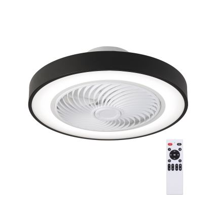 Brilagi - Luminaria de techo LED regulable con ventilador LED/30W/230V 3000-6500K Ø 50 cm negra + mando a distancia