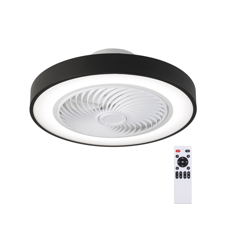 Brilagi - Luminaria de techo LED regulable con ventilador LED/30W/230V 3000-6500K Ø 50 cm negra + mando a distancia
