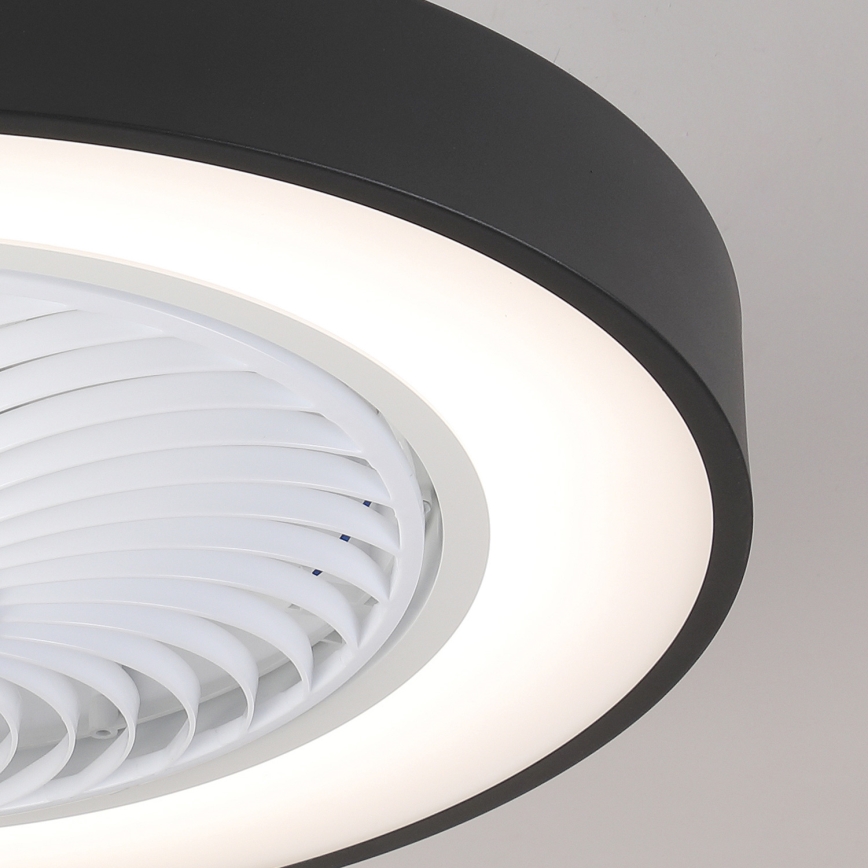 Brilagi - Luminaria de techo LED regulable con ventilador LED/30W/230V 3000-6500K Ø 50 cm negra + mando a distancia