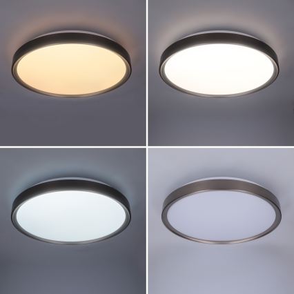 Brilagi - Plafón LED regulable FANCIA LED/48W/230V 3000-6500K Ø 39 cm color plata + mando a distancia