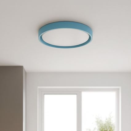 Brilagi - Luminaria de techo LED regulable MATTEO LED/48W/230V 3000-6500K diámetro 41 cm turquesa + control remoto