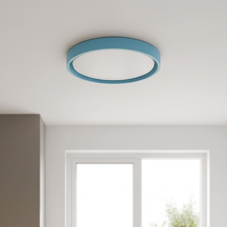 Brilagi - Luminaria de techo LED regulable MATTEO LED/48W/230V 3000-6500K diámetro 41 cm turquesa + control remoto