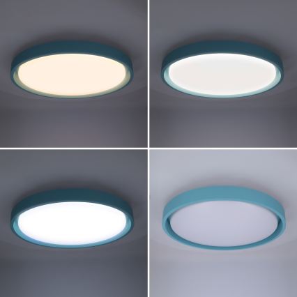 Brilagi - Luminaria de techo LED regulable MATTEO LED/48W/230V 3000-6500K diámetro 41 cm turquesa + control remoto