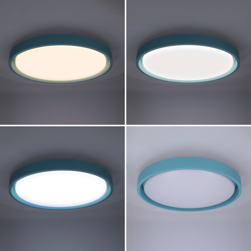 Brilagi - Luminaria de techo LED regulable MATTEO LED/48W/230V 3000-6500K diámetro 41 cm turquesa + control remoto