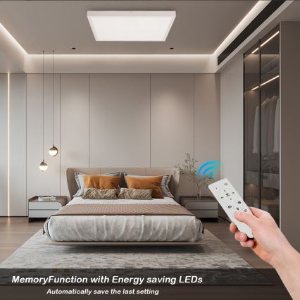 Brilagi - Lámpara de techo LED regulable para baño FRAME SMART LED/50W/230V 60x60 cm 3000-6000K IP44 blanca + mando a distancia