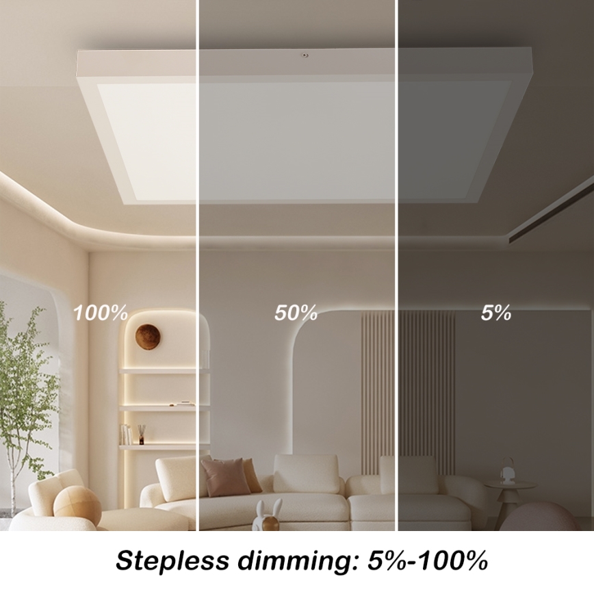 Brilagi - Lámpara de techo LED regulable para baño FRAME SMART LED/50W/230V 60x60 cm 3000-6000K IP44 blanca + mando a distancia