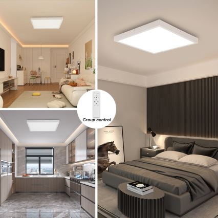 Brilagi - Lámpara de techo LED regulable para baño FRAME SMART LED/50W/230V 60x60 cm 3000-6000K IP44 blanca + mando a distancia