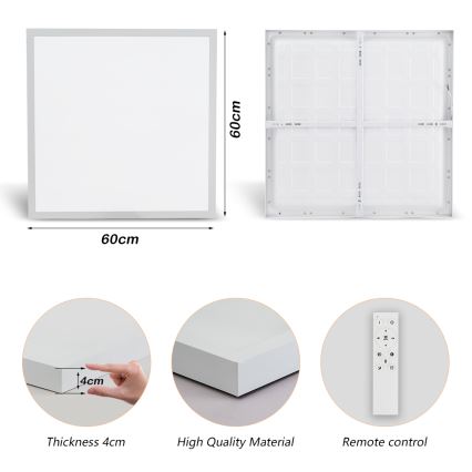 Brilagi - Lámpara de techo LED regulable para baño FRAME SMART LED/50W/230V 60x60 cm 3000-6000K IP44 blanca + mando a distancia