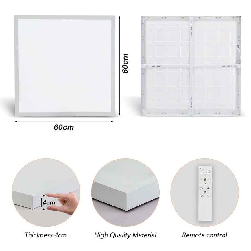 Brilagi - Lámpara de techo LED regulable para baño FRAME SMART LED/50W/230V 60x60 cm 3000-6000K IP44 blanca + mando a distancia