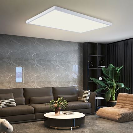 Brilagi - Lámpara de techo para baño LED regulable FRAME SMART LED/96W/230V 120x60 cm 3000-6000K IP44 blanca + mando a distancia