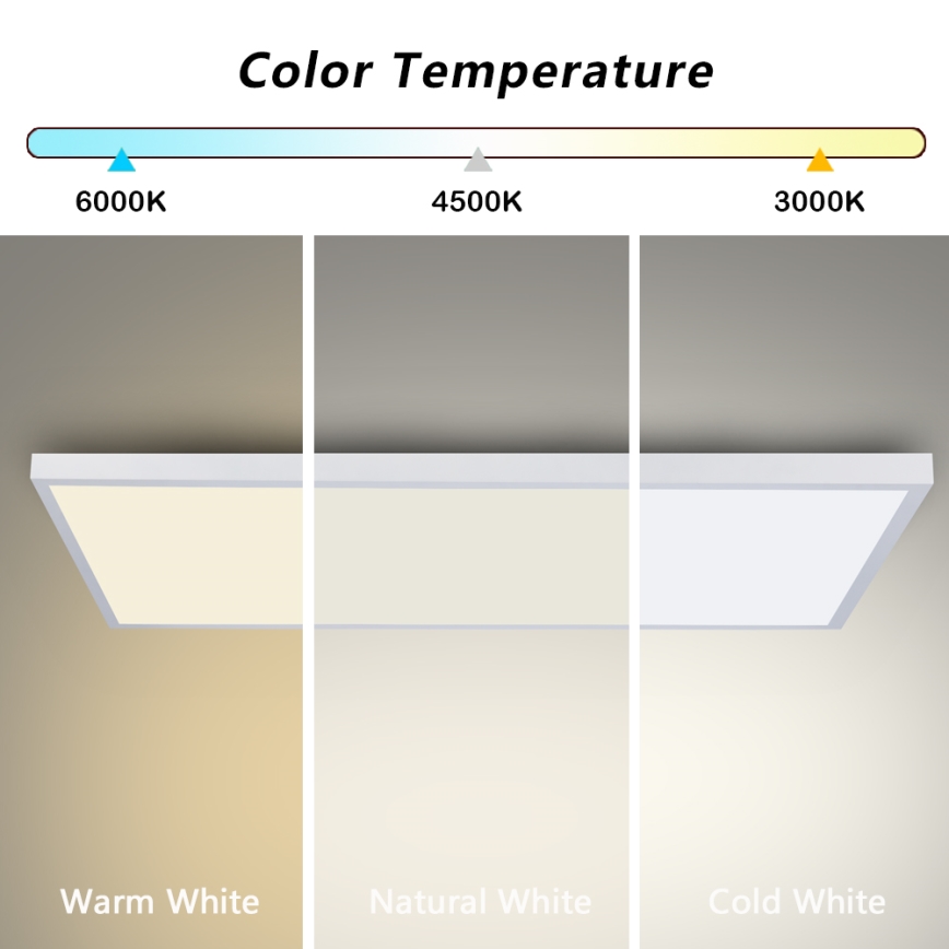 Brilagi - Lámpara de techo para baño LED regulable FRAME SMART LED/96W/230V 120x60 cm 3000-6000K IP44 blanca + mando a distancia