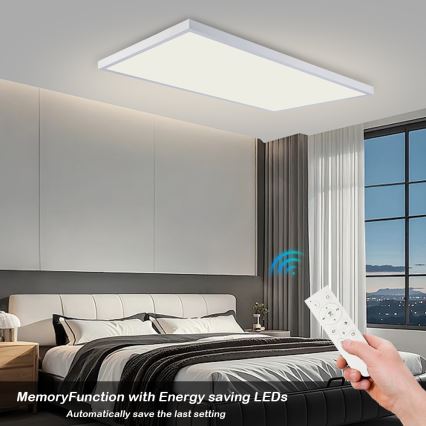 Brilagi - Lámpara de techo para baño LED regulable FRAME SMART LED/96W/230V 120x60 cm 3000-6000K IP44 blanca + mando a distancia