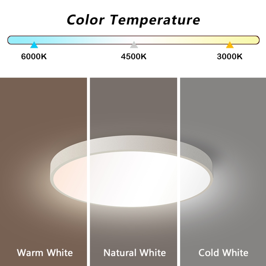 BRILAGI - Luminaria de techo LED regulable POOL SMART LED/48W/230V 40 cm 3000-6000K Wi-Fi Tuya + control remoto blanco