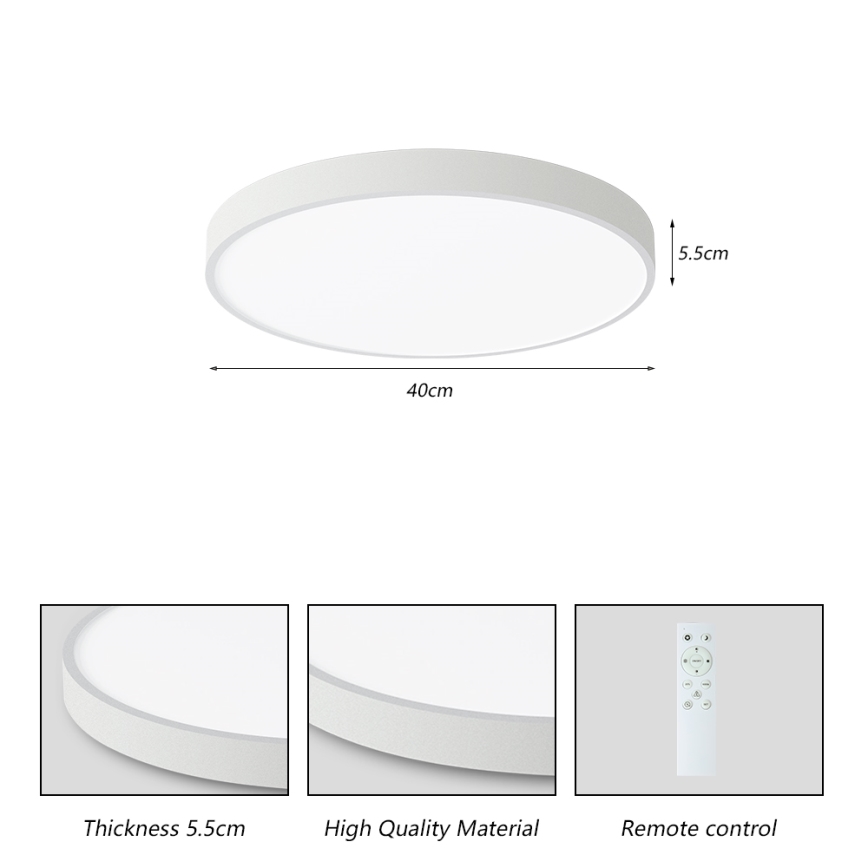 BRILAGI - Luminaria de techo LED regulable POOL SMART LED/48W/230V 40 cm 3000-6000K Wi-Fi Tuya + control remoto blanco