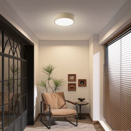 Brilagi - Lámpara de techo LED regulable POOL LED/18W/230V 3000-6000K 20 cm beige + mando a distancia