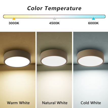Brilagi - Lámpara de techo LED regulable POOL LED/18W/230V 3000-6000K 20 cm beige + mando a distancia