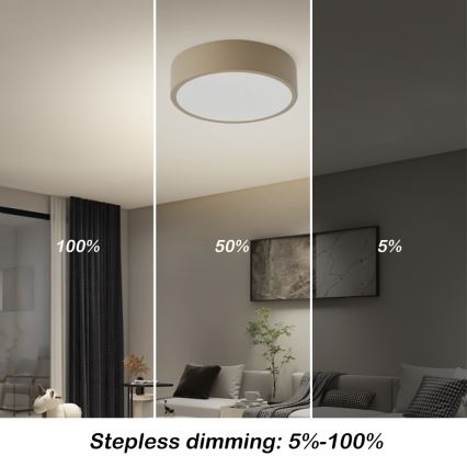 Brilagi - Lámpara de techo LED regulable POOL LED/18W/230V 3000-6000K 20 cm beige + mando a distancia