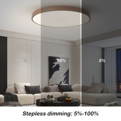 Brilagi - Luminaria LED regulable POOL SMART LED/100W/230V Ø 80 cm 3000-6000K Wi-Fi Tuya + mando a distancia marrón