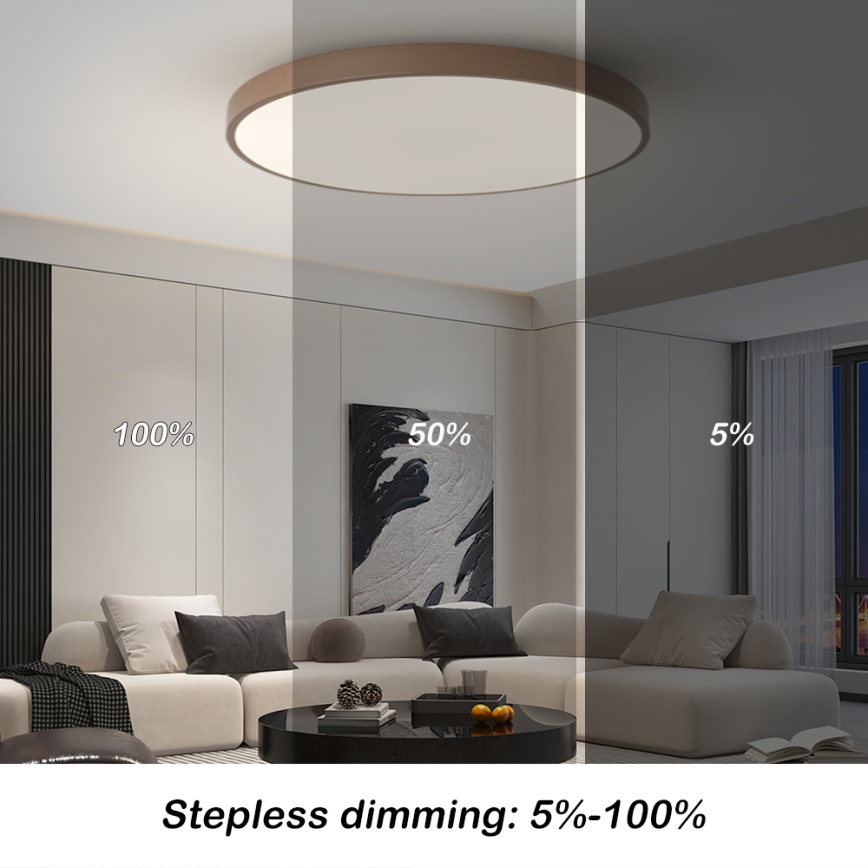 Brilagi - Luminaria LED regulable POOL SMART LED/100W/230V Ø 80 cm 3000-6000K Wi-Fi Tuya + mando a distancia marrón