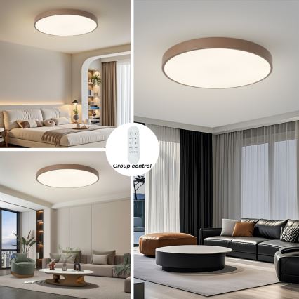 Brilagi - Luminaria LED regulable POOL SMART LED/100W/230V Ø 80 cm 3000-6000K Wi-Fi Tuya + mando a distancia marrón