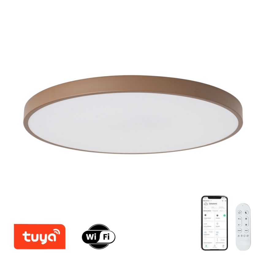 Brilagi - Luminaria LED regulable POOL SMART LED/100W/230V Ø 80 cm 3000-6000K Wi-Fi Tuya + mando a distancia marrón