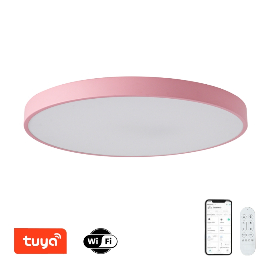 Brilagi - Luminaria LED regulable POOL SMART LED/100W/230V Ø 80 cm 3000-6000K Wi-Fi Tuya + control remoto rosa