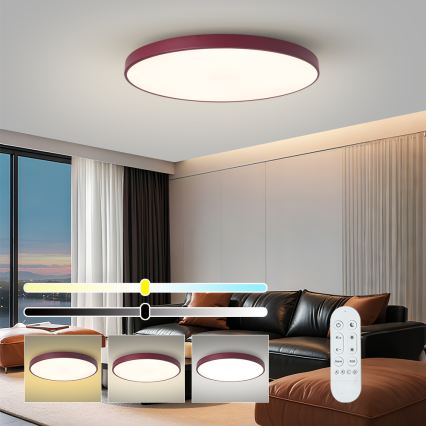 Brilagi - Luminaria LED regulable POOL SMART LED/100W/230V, diámetro 80 cm, 3000-6000K, Wi-Fi Tuya + mando a distancia, color burdeos