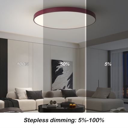 Brilagi - Luminaria LED regulable POOL SMART LED/100W/230V, diámetro 80 cm, 3000-6000K, Wi-Fi Tuya + mando a distancia, color burdeos