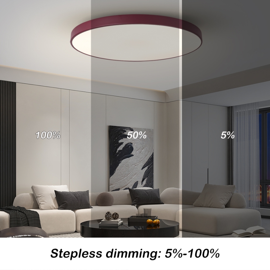 Brilagi - Luminaria LED regulable POOL SMART LED/100W/230V, diámetro 80 cm, 3000-6000K, Wi-Fi Tuya + mando a distancia, color burdeos