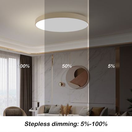 Brilagi - Lámpara de techo LED regulable POOL SMART LED/128W/230V 3000-6000K 100 cm beige Wi-Fi Tuya + control remoto